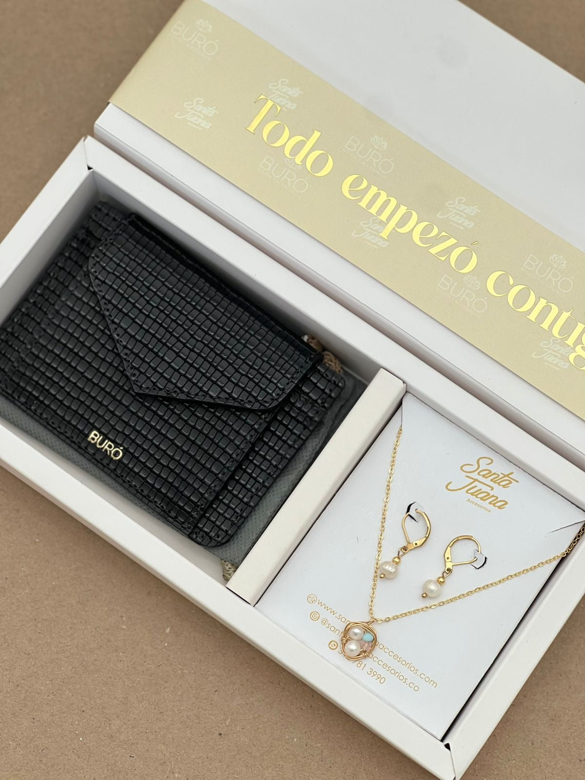 Kit todo empezó contigo tarjetero