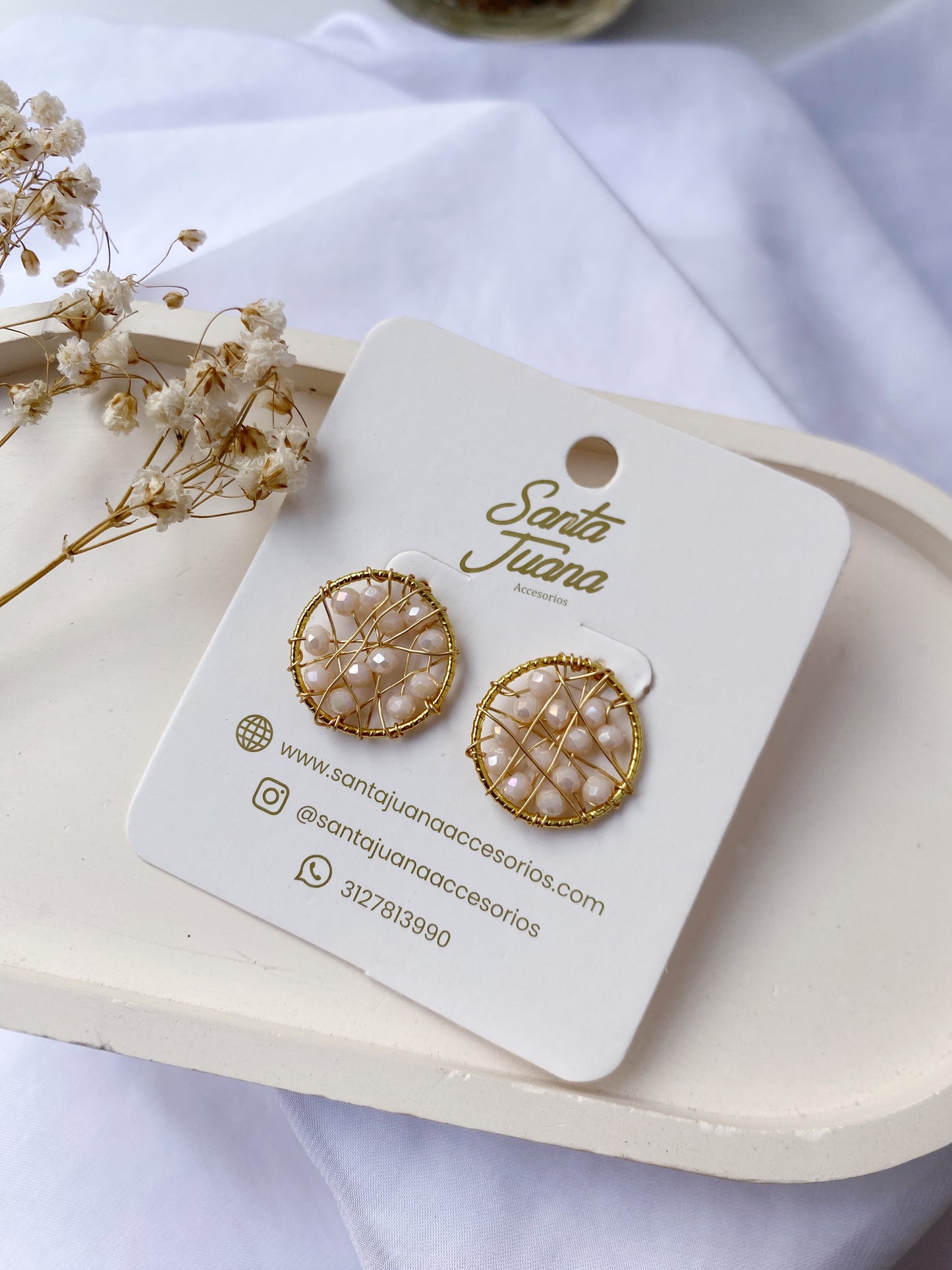Aretes Redondo Tejido Pequeño Nude
