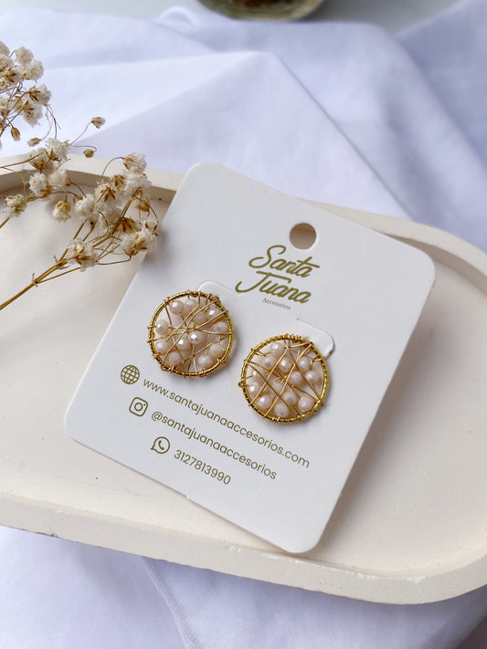 Aretes Redondo Tejido Pequeño Nude