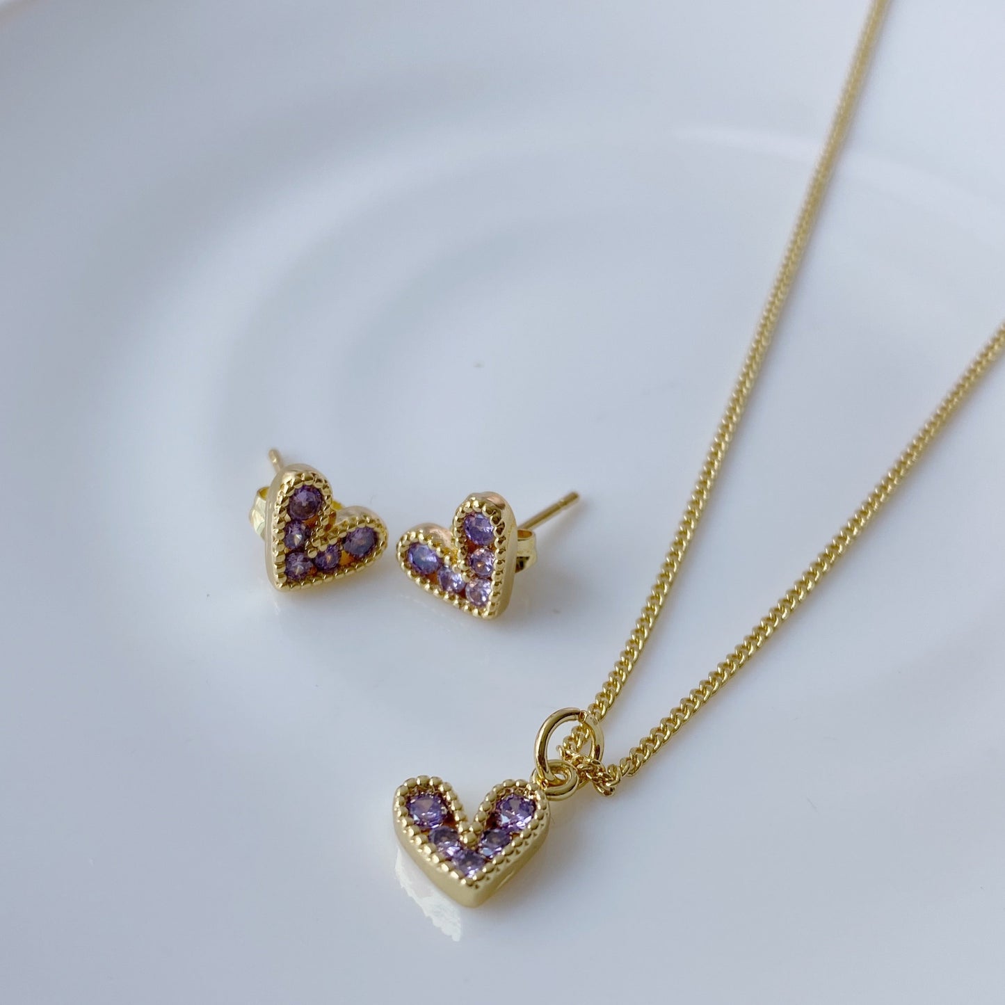 Cadena Corazón Mini + Aretes