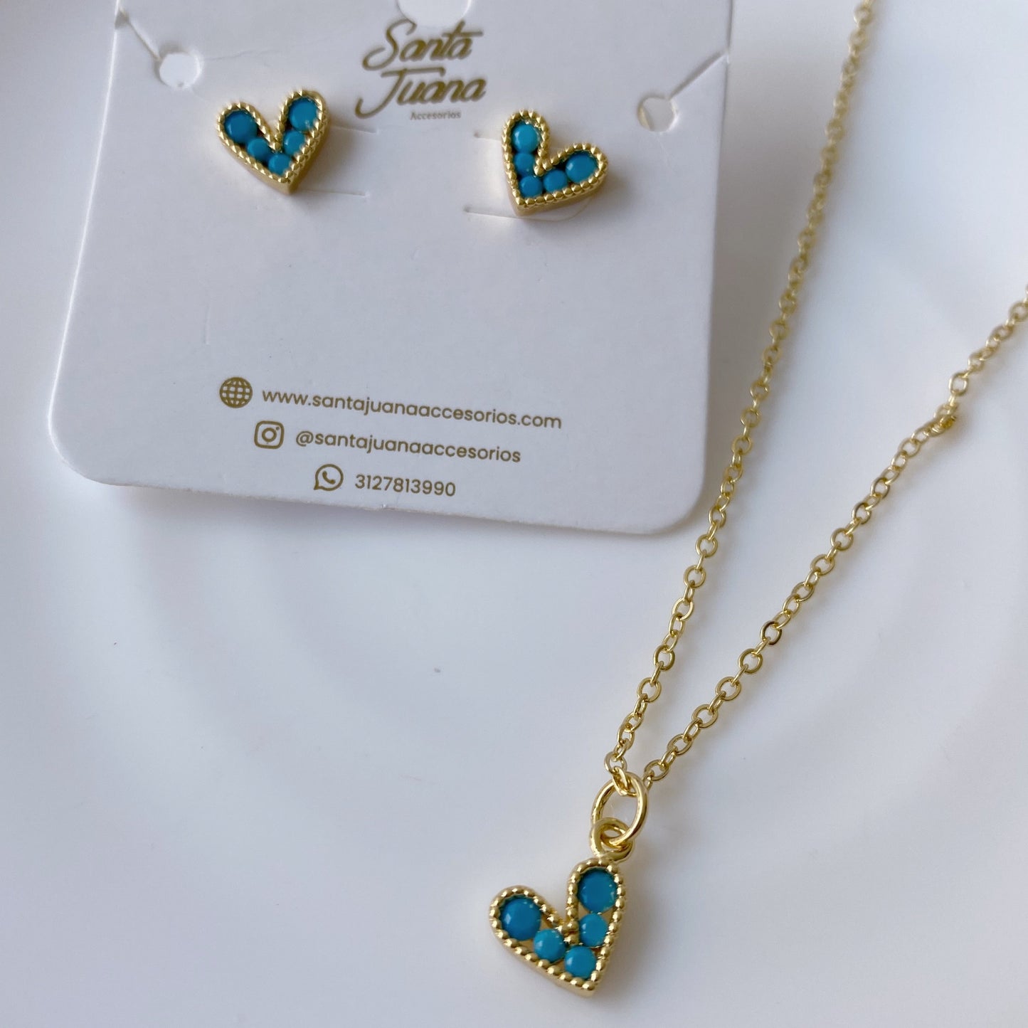 Cadena Corazón Mini + Aretes