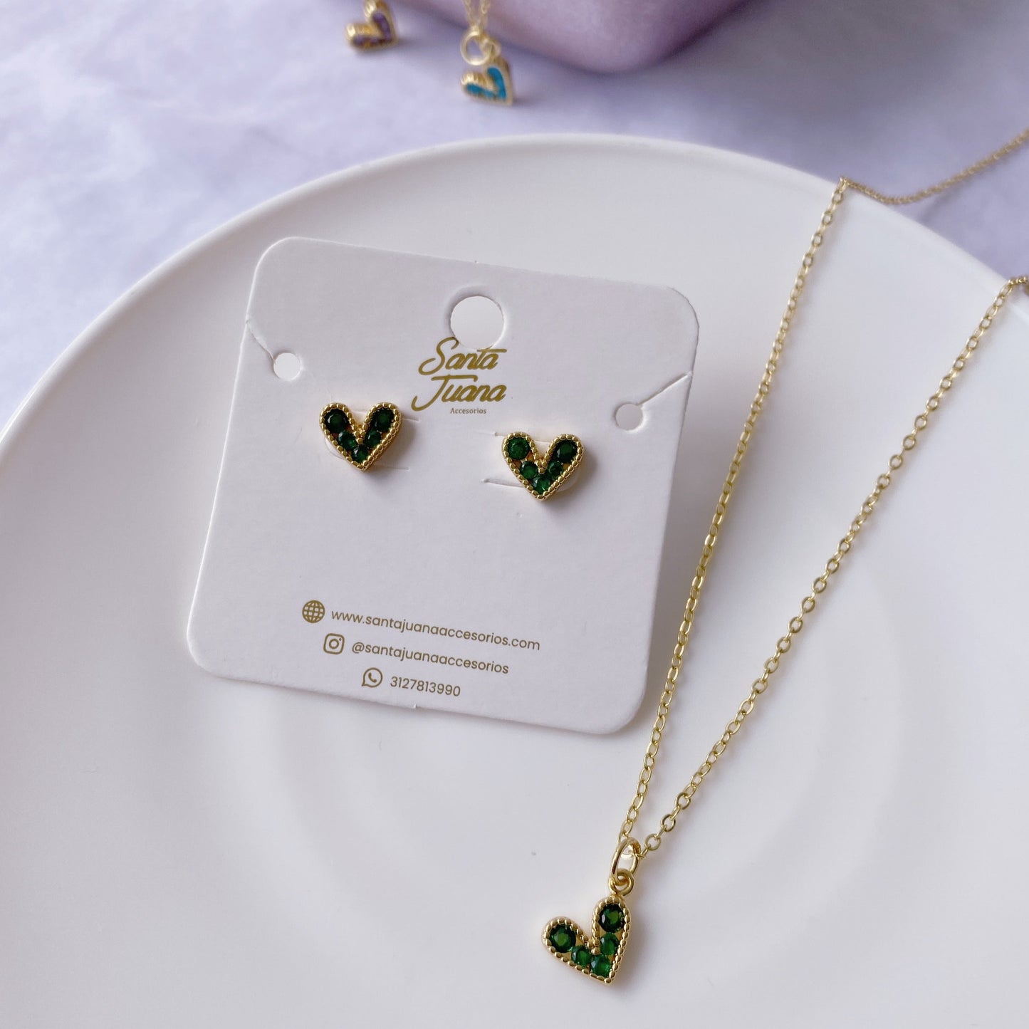 Cadena Corazón Mini + Aretes