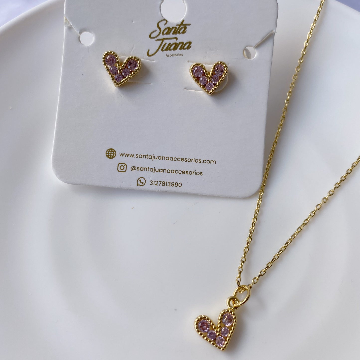 Cadena Corazón Mini + Aretes