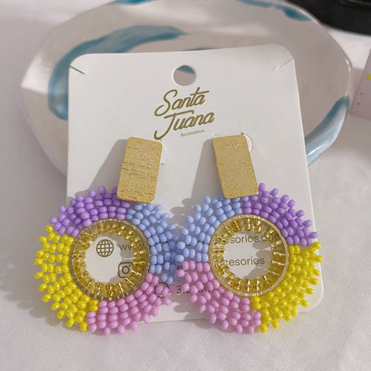 Aretes Tejidos Arcoiris